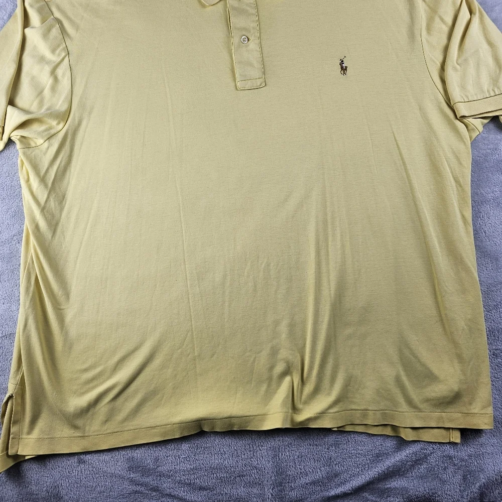 Ralph Lauren Polo Pima Cotton Short Sleeve Mens Size 3XB Yellow Flesh pony